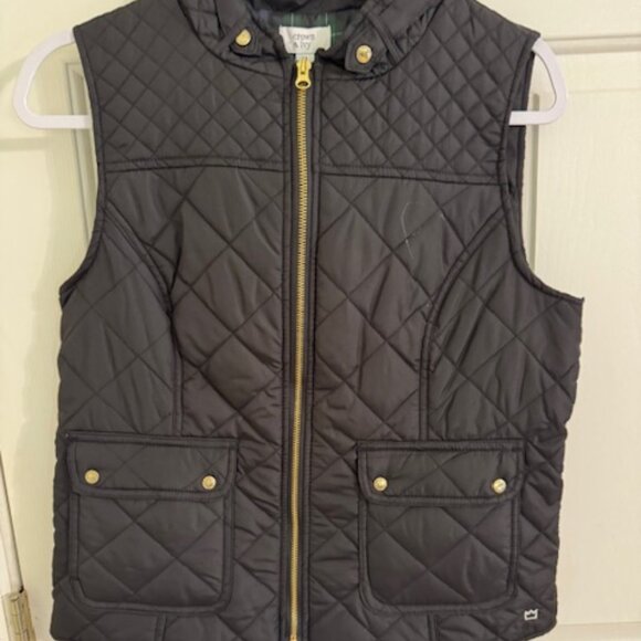 crown & ivy Jackets & Blazers - Crown & Ivy Black Quilted Vest Plaid Lining Medium NWT